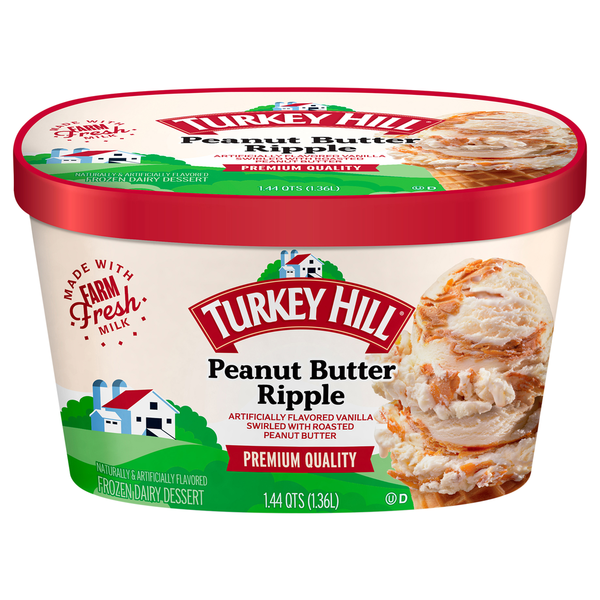 Ice Cream & Ice Turkey Hill Frozen Dairy Dessert, Peanut Butter Ripple hero