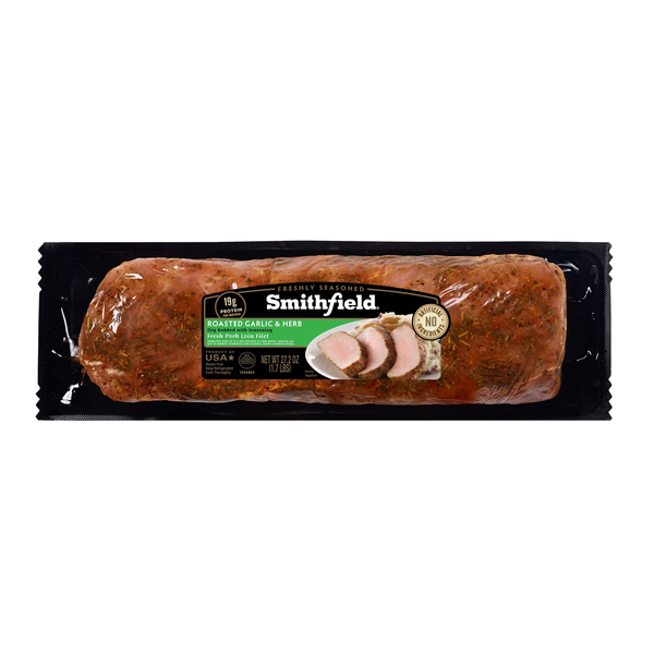 Packaged Meat Smithfield Marinated Roasted Garlic & Herb Fresh Pork Loin Filet hero