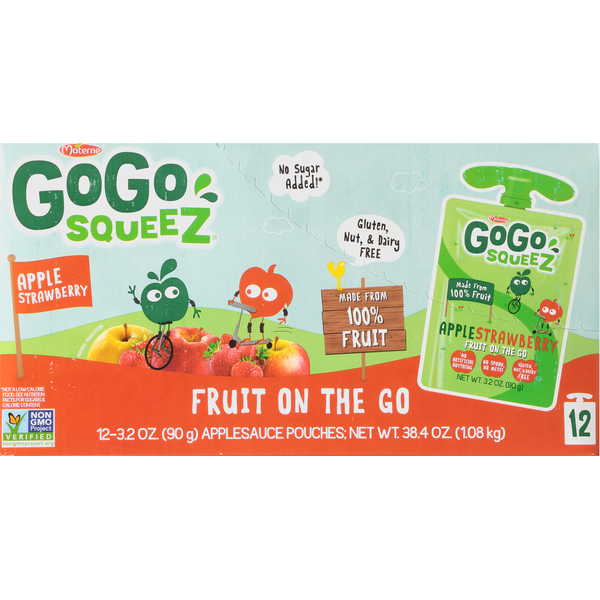 Canned Fruit & Applesauce GoGo Squeez Applesauce, Apple Strawberry, Fruit on the Go hero