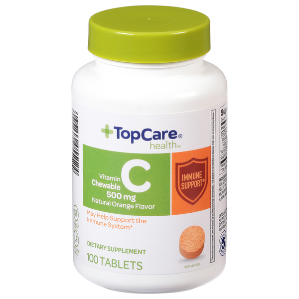 TopCare Vitamin C, Chewable, 500 mg, Natural Orange Flavor, Tablets hero