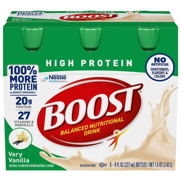 Protein & Meal Replacements BOOST High Protein Nutritional Drink, Very Vanilla, 20 g Protein hero