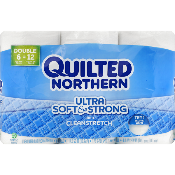 Paper Goods Quilted Northern Bathroom Tissue, Unscented, Double Roll, 2-Ply hero