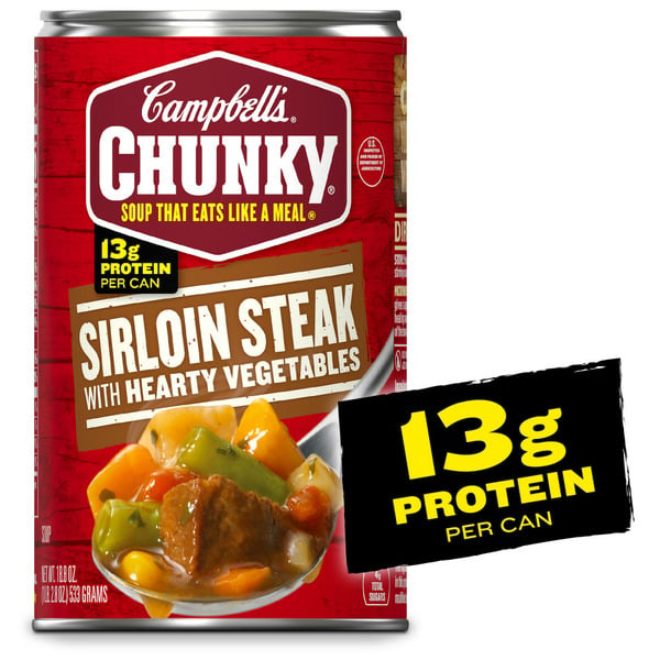 Soup, Broth & Bouillon Campbell's Sirloin Steak With Hearty Vegetables Soup hero