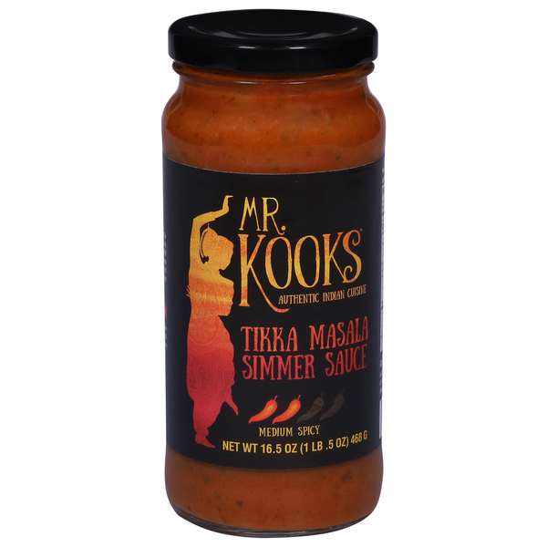 Indian Foods Mr. Kook's Simmer Sauce, Tikka Masala, Medium Spicy hero