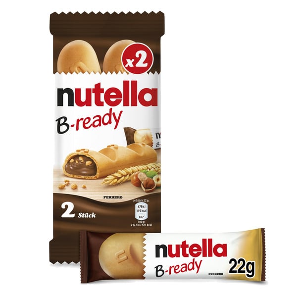 Packaged Cookies Nutella B-Ready Hazelnut Spread With Cocoa, Individually Wrapped Snack Bars, Snack Bar Pack hero