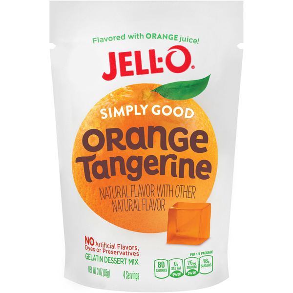 Doughs, Gelatins & Bake Mixes Jell-O Simply Good Orange Tangerine Gelatin Mix hero