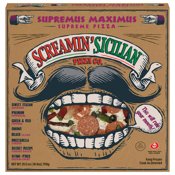 Frozen Pizza Screamin' Sicilian Pizza, Supreme Maximus hero