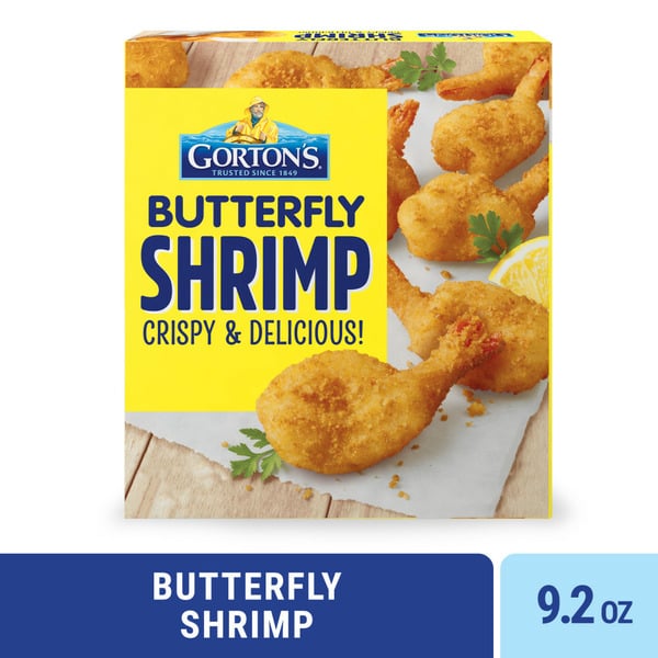 Frozen Seafood Gorton's Crunchy Breaded Butterfly Shrimp hero