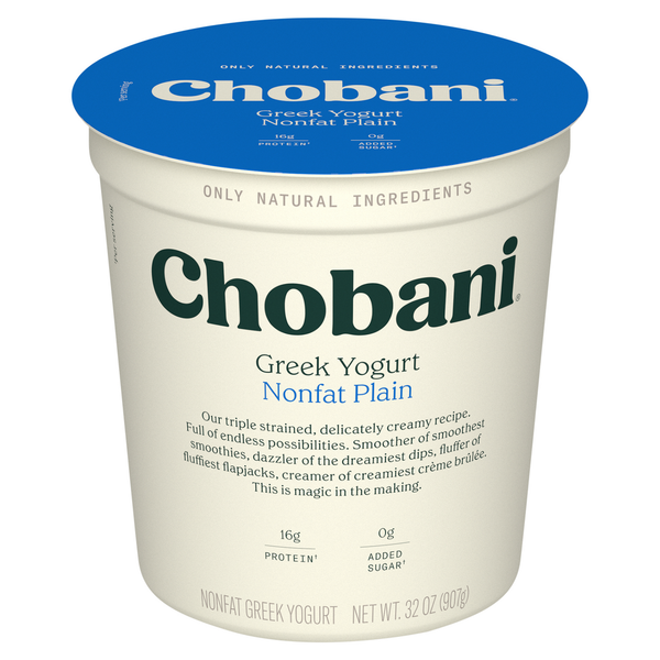 Juice & Yogurt Chobani Yogurt, Greek, Nonfat, Plain hero