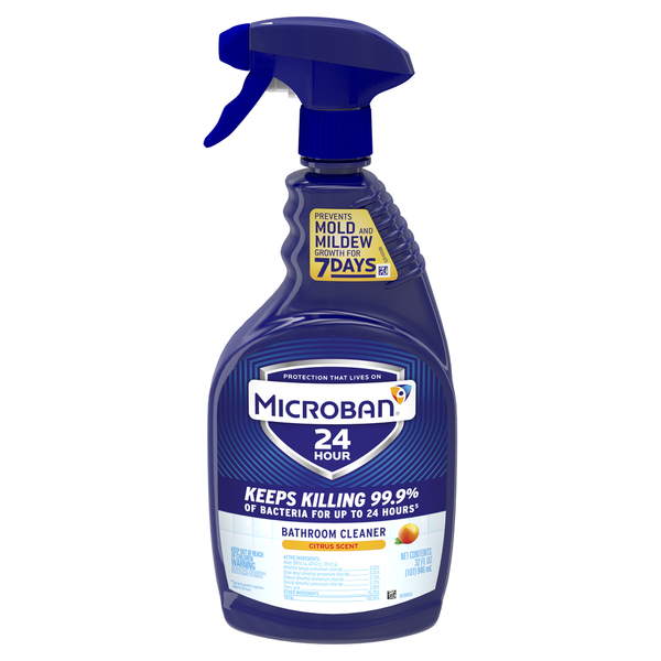 Cleaning Products Microban 24 Hour Bathroom Cleaner and Sanitizing Spray, Citrus Scent hero