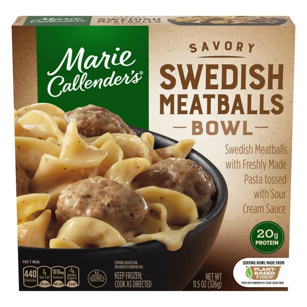 Prepared Meals Marie Callender's Swedish Meatballs Bowl Frozen Meal hero