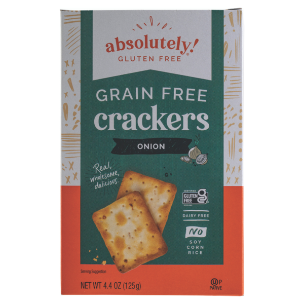 Crackers Absolutely Gluten Free Toasted Onion Cracker hero