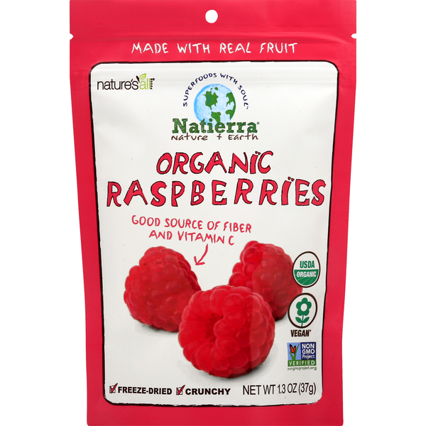 Nuts, Seeds & Dried Fruit Natierra Raspberries , Organic hero