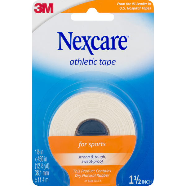 First Aid Nexcare Athletic Tape, For Sports, Strong Hold, 1.5 Inch hero