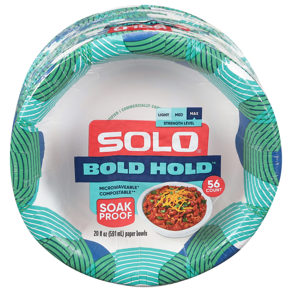 Plates, Bowls, Cups & Flatware SOLO Paper Bowls, Max Strength, Soak Proof, 20 Fluid Ounce hero