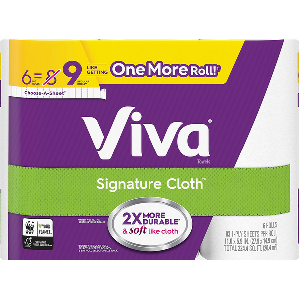 Paper Goods Viva Towels, Choose-A-Sheet, Big Rolls, 1-Ply hero