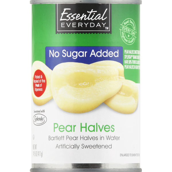 Canned Fruit & Applesauce Essential Everyday Pear Halves, No Sugar Added hero