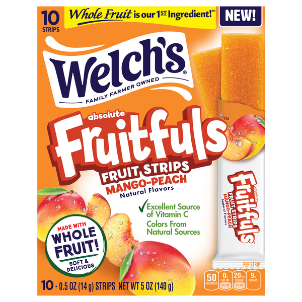 Welch's Fruit Strips, Mango Peach hero