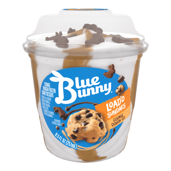 Ice Cream & Ice Blue Bunny Load'd Sundaes Cookie Dough Cup hero