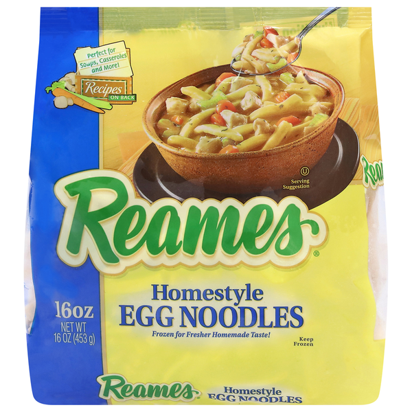 Frozen Meals Reames Egg Noodles, Homestyle hero