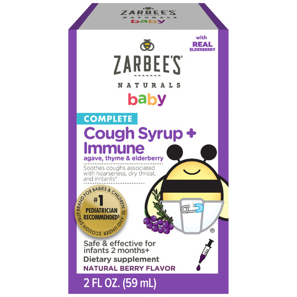 Cold, Flu & Allergy Zarbee’s Baby Complete Cough Syrup + Immune, Natural Berry Flavor hero