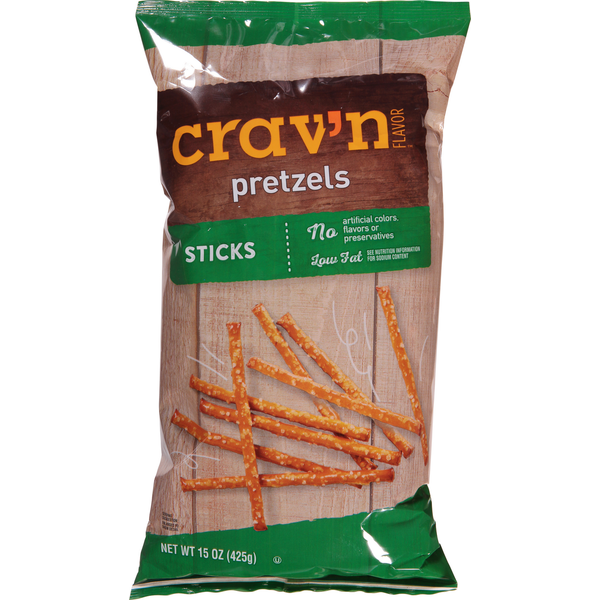 Chips & Pretzels Crav'n Flavor Pretzels, Sticks hero