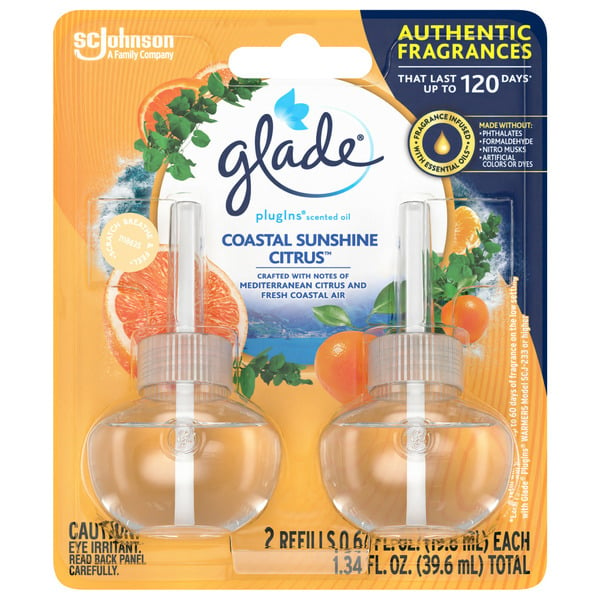 Air Fresheners & Candles Glade PlugIns Scented Oil Air Freshener Refills, Coastal Sunshine Citrus™ hero