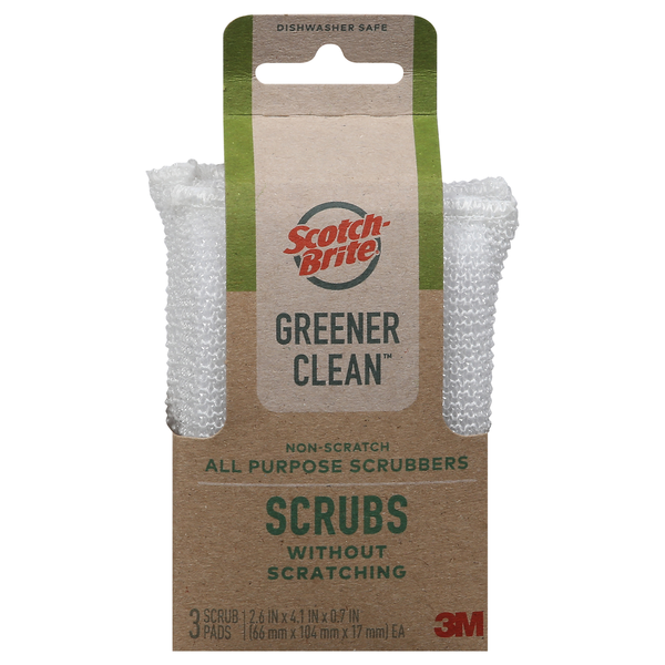 Scotch-Brite Scrubbers, Non-Scratch, Greener Clean, All Purpose hero