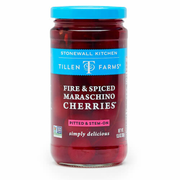 Canned Fruit & Applesauce Distributed Consumables Tillen Farms Fire Spiced Maraschino Cherries hero