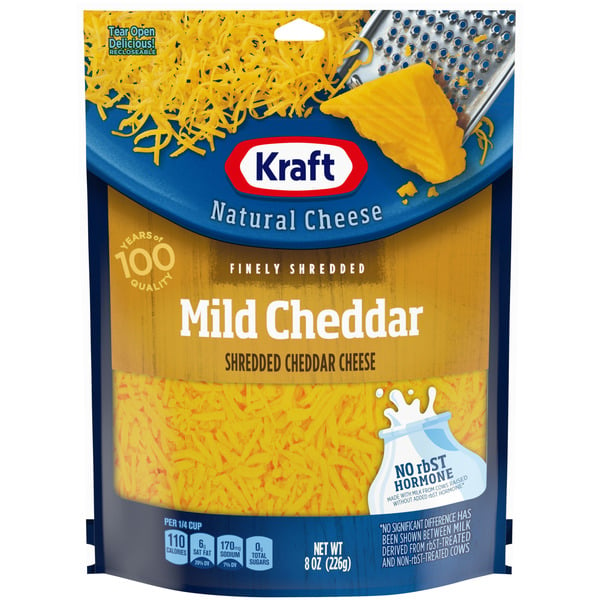 Cheese Kraft Mild Cheddar Finely Shredded Cheese hero