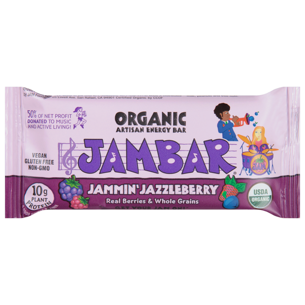 Jambar Energy Bar, Organic, Artisan, Jammin' Jazzleberry hero