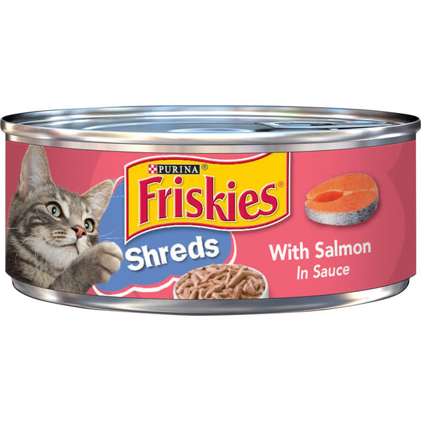 Cat Food & Care Purina Friskies Wet Cat Food, Shreds With Salmon in Sauce hero