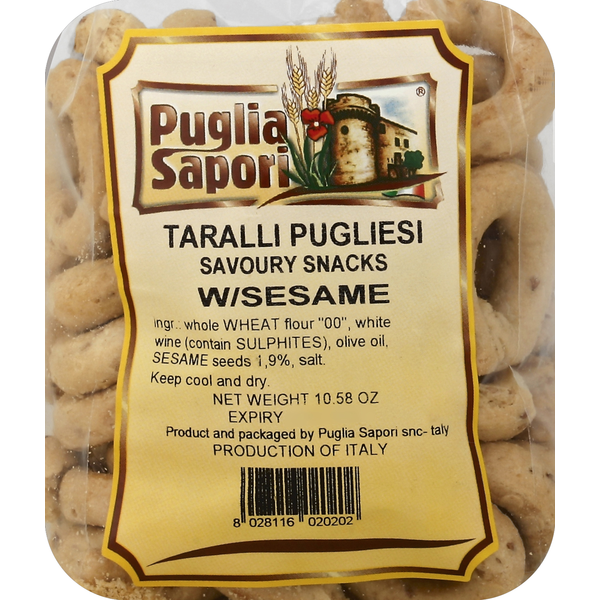 Crackers Puglia Sapori Taralli Pugliesi, with Sesame hero