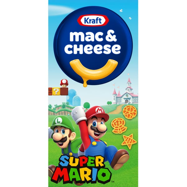 Instant Foods Kraft Mac & Cheese Macaroni and Cheese Dinner with Super Mario Power-Up Pasta Shapes hero