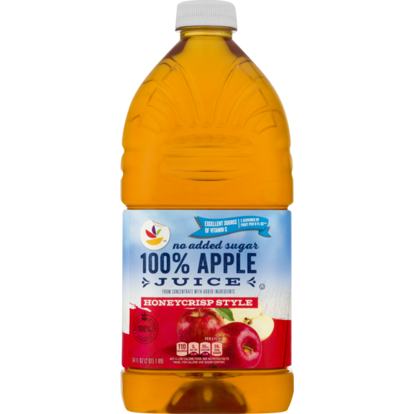 Juice & Nectars Store Brand No Sugar Added 100% Apple Juice Honeycrisp Style hero