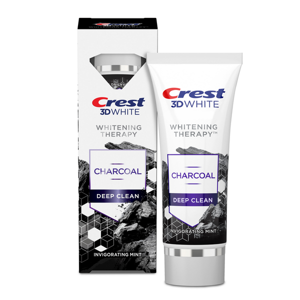 Crest 3D White Whitening Therapy Charcoal Deep Clean Fluoride Toothpaste hero