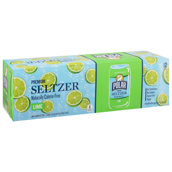 Seltzer & Sparkling Drinks Polar Seltzer, Lime, Premium hero