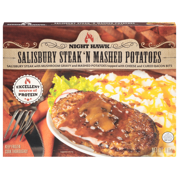 Frozen Meals Night Hawk Salisbury Steak 'N Mashed Potatoes hero