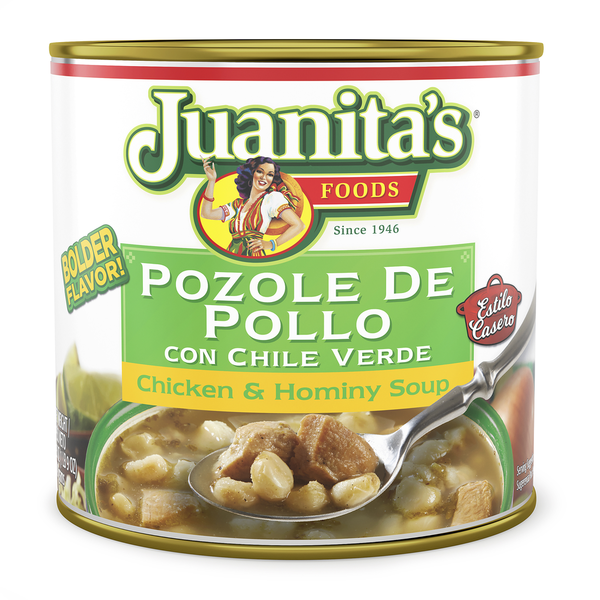 Soup, Broth & Bouillon Juanita's Foods Soup, Chicken & Hominy hero