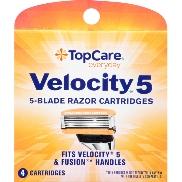 Shave Needs TopCare Razor Cartridges, Velocity 5, 5-Blade hero