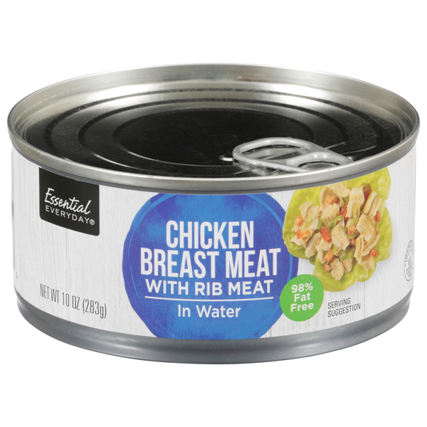 Canned Meat & Seafood Essential Everyday Chicken Breast Meat with Rib Meat, in Water hero