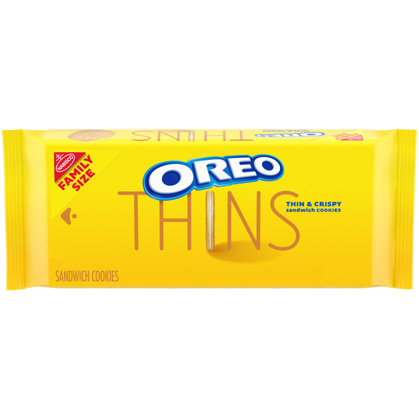 Cookies & Cakes Oreo Thins Golden Sandwich Cookies, Family Size hero