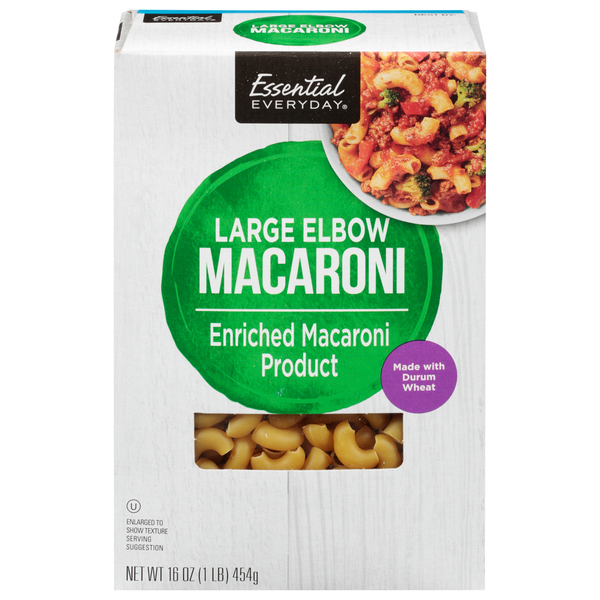 Dry Pasta Essential Everyday Macaroni, Large Elbow hero