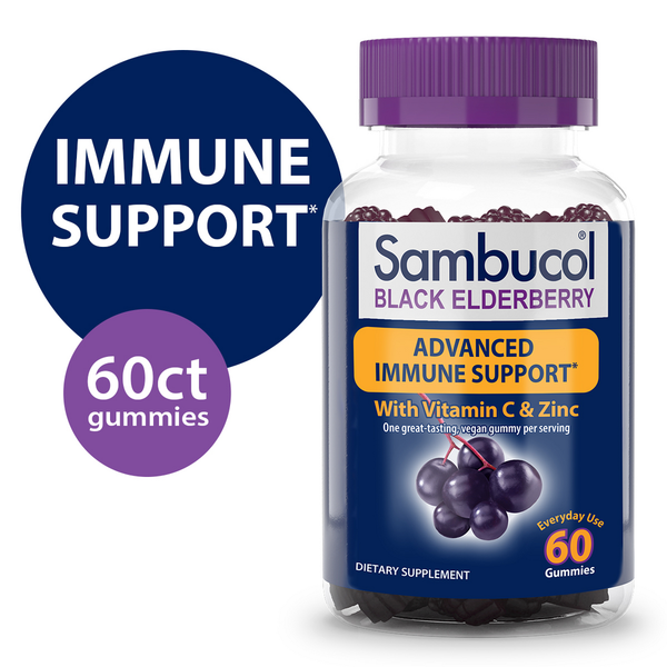 Vitamins & Supplements Sambucol Black Elderberry Gummies with Vitamin C & Zinc - 60 count hero