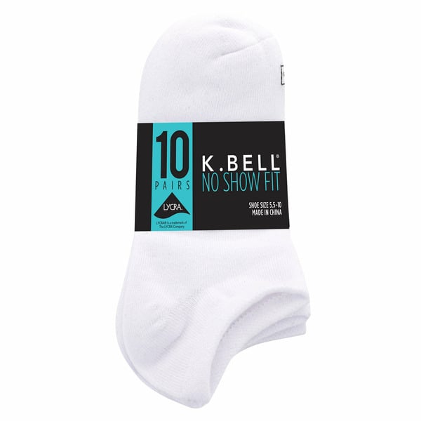 Accessories K Bell Ladies' No Show Sock, 10-pair, Assorted Colors hero