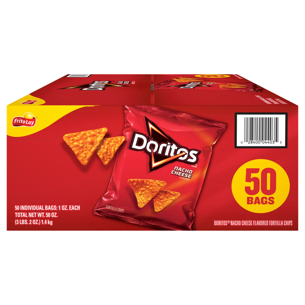 Chips & Pretzels Doritos Tortilla Chips, Nacho Cheese Flavored hero