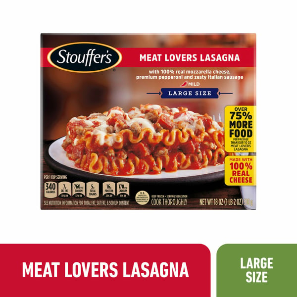 Frozen Meals Stouffer's Large Size Meat Lovers Lasagna hero