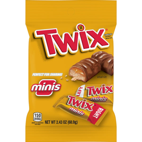 Candy & Chocolate TWIX Minis Size Caramel Chocolate Cookie Candy Bar hero