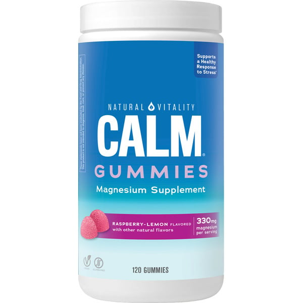 Sleep & Stress Aids Natural Vitality CALM Raspberry Lemon Flavored Gummies Magnesium Citrate Supplement hero