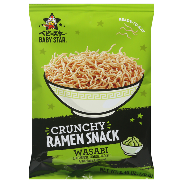 Baby Star Ramen Snack, Wasabi, Crunchy hero